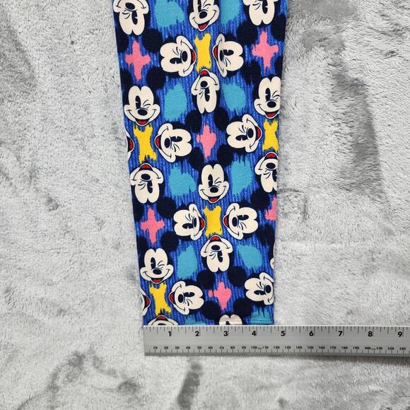 Lularoe x Disney Leggings Womens One Size OS Winking Mickey Mouse Ankle Stretch - Picture 7 of 11